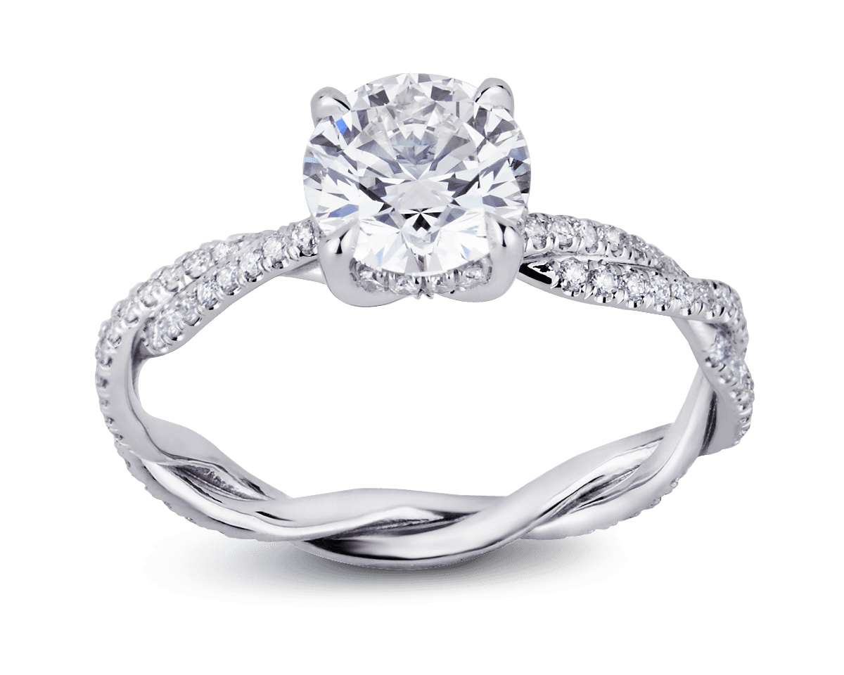 Twisted Band Pave Solitaire