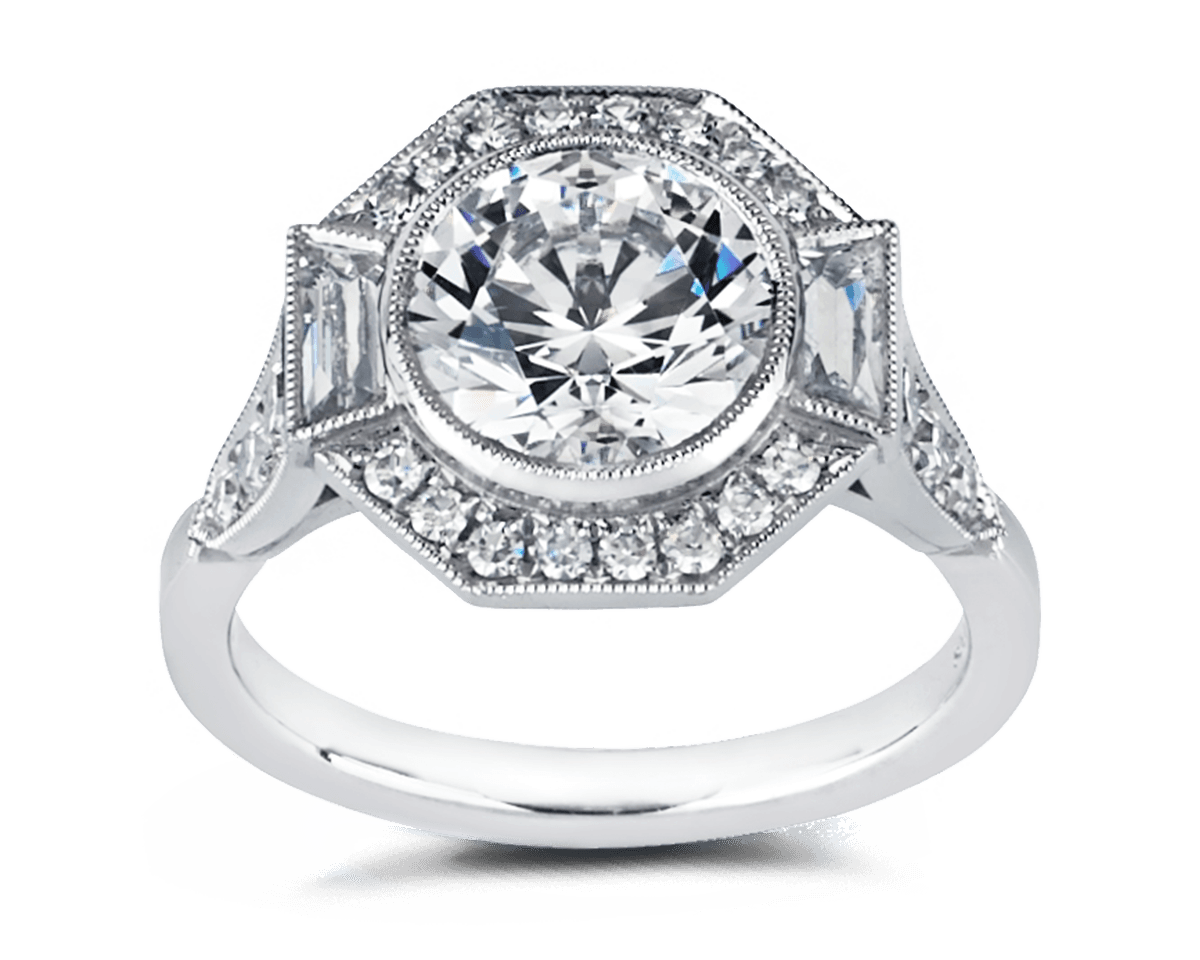 Tamara Art-Deco Octagonal Halo