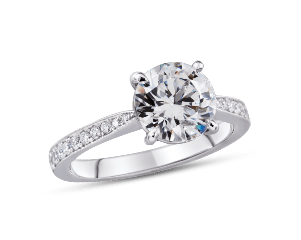Tapered Band Pave Solitaire