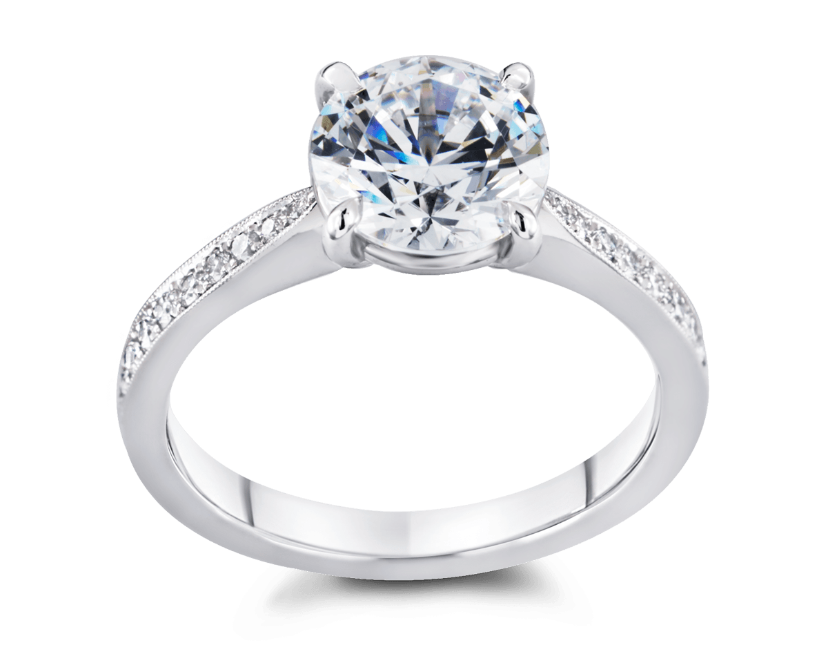 Tapered Band Pave Solitaire