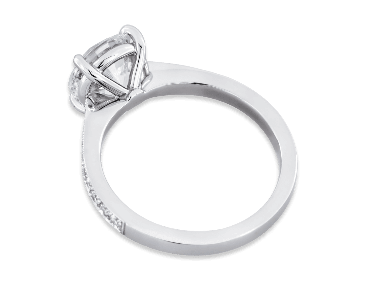 Tapered Band Pave Solitaire