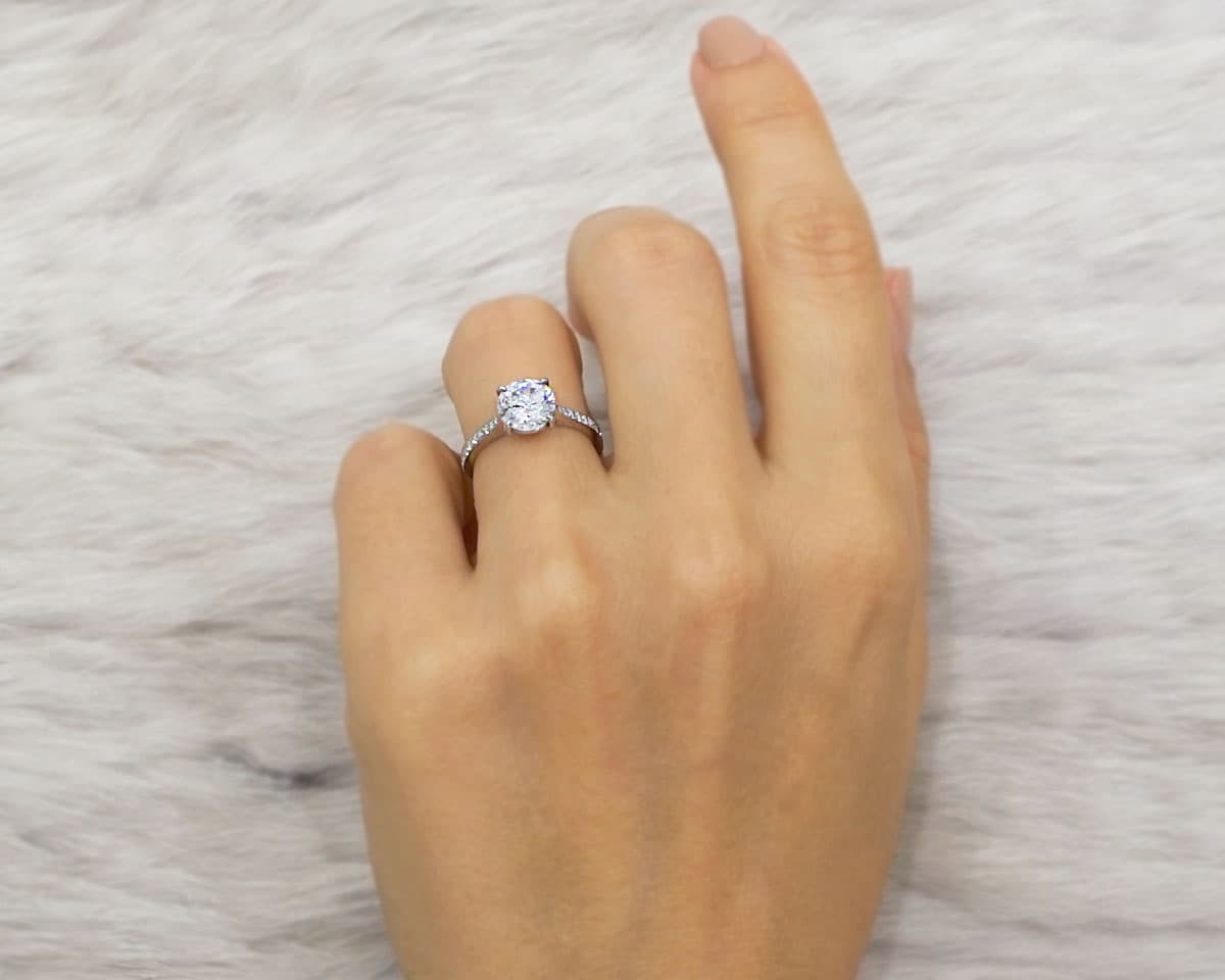 Tapered Band Pave Solitaire