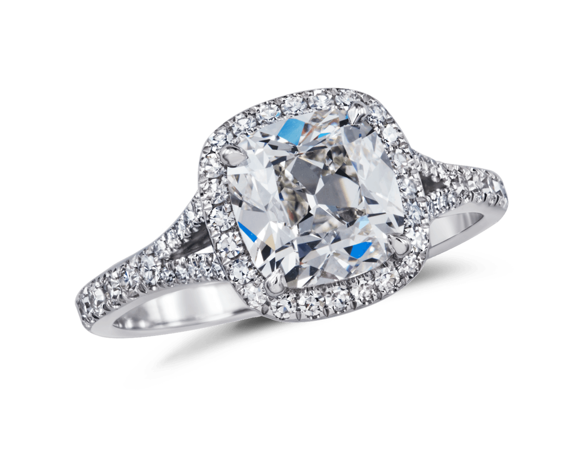 The Anne Marie Split Band Halo Solitaire 