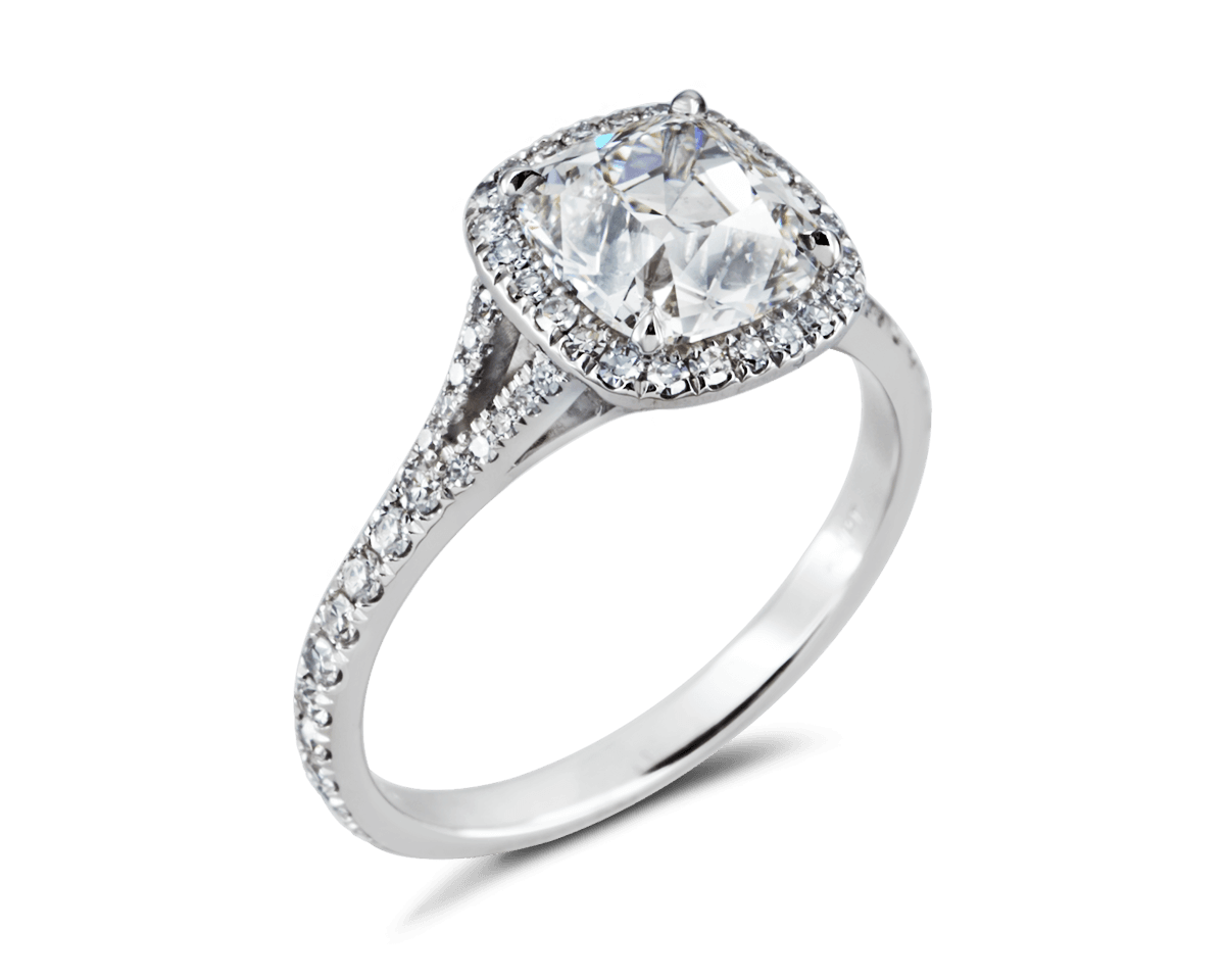 The Anne Marie Split Band Halo Solitaire 