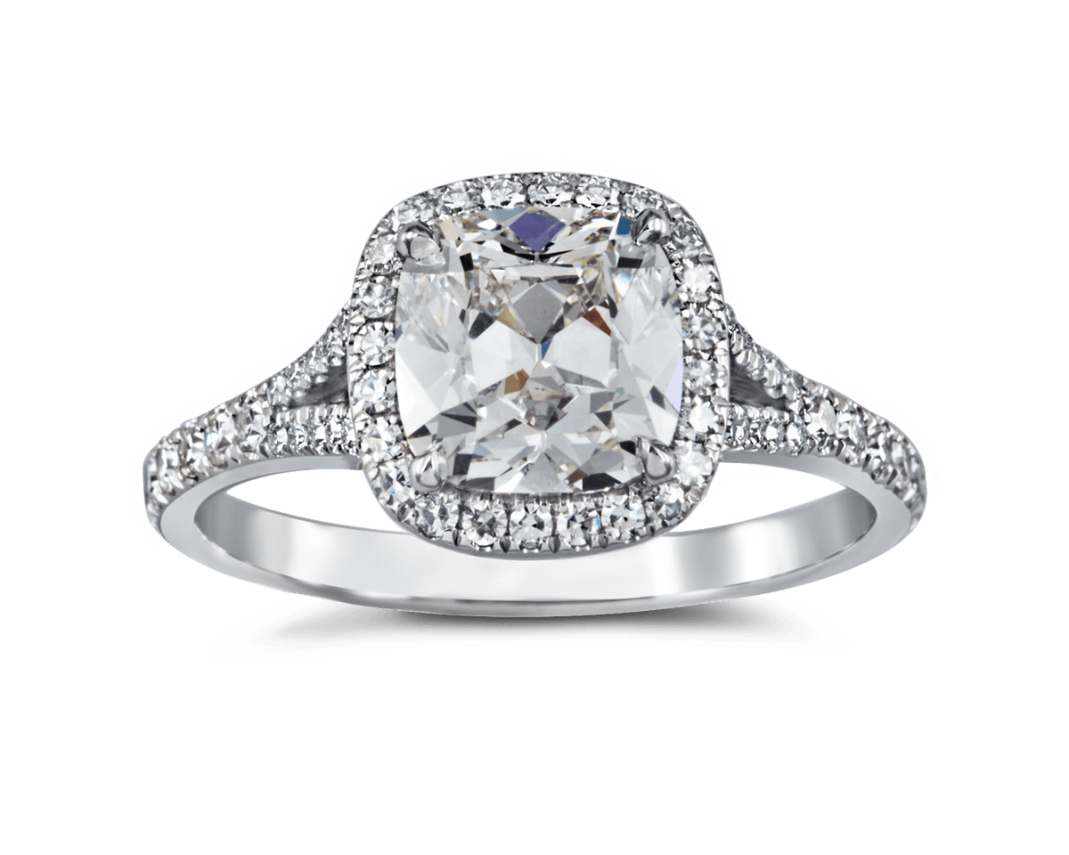 The Anne Marie Split Band Halo Solitaire 