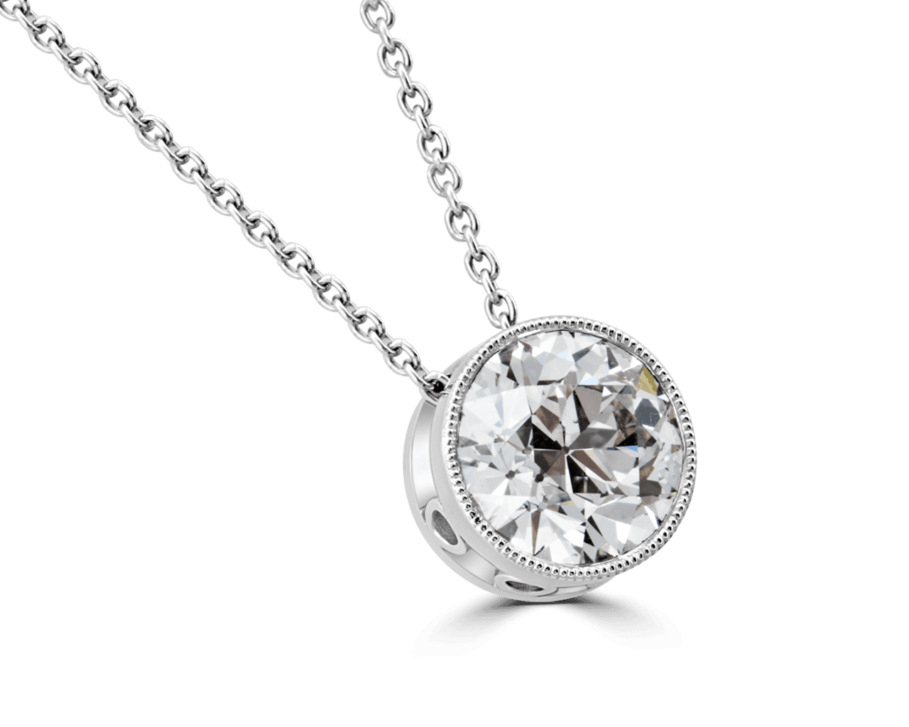 Round Bezel Set Stud Pendant