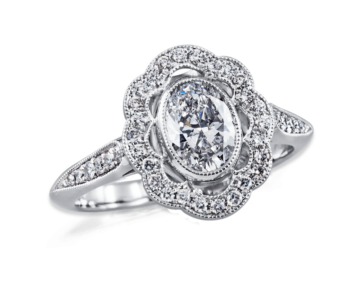 Oval Petal Motif Floral Halo