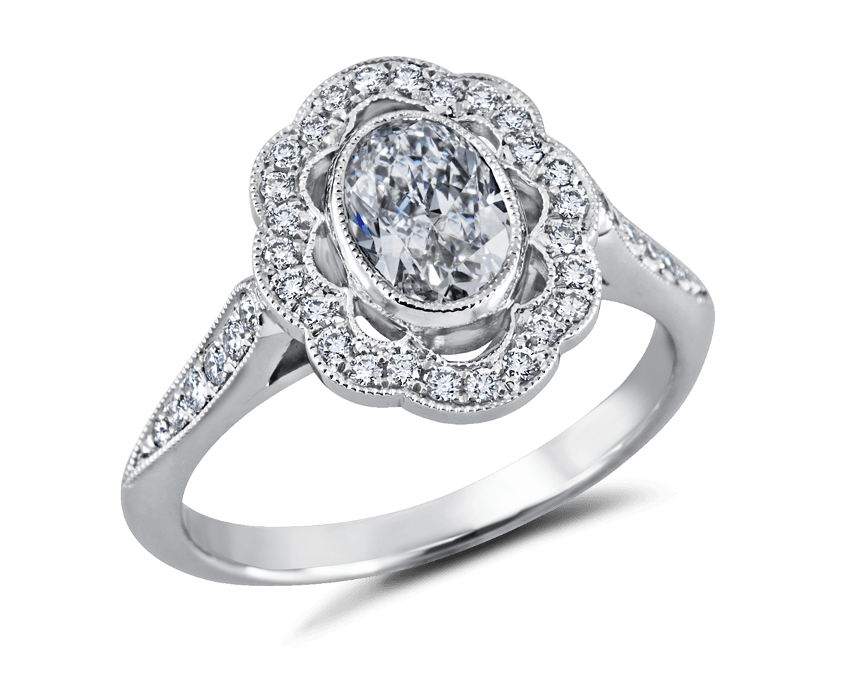Oval Petal Motif Floral Halo