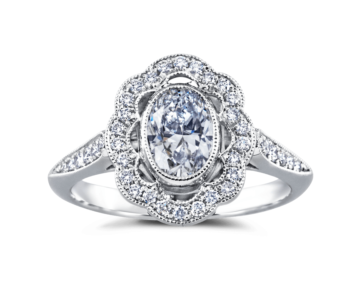 Oval Petal Motif Floral Halo