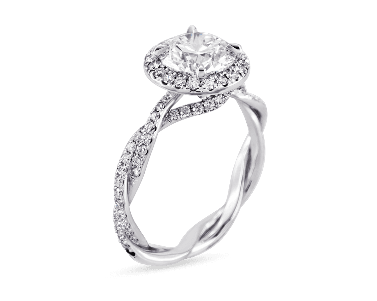 Twisted Band Halo Solitaire