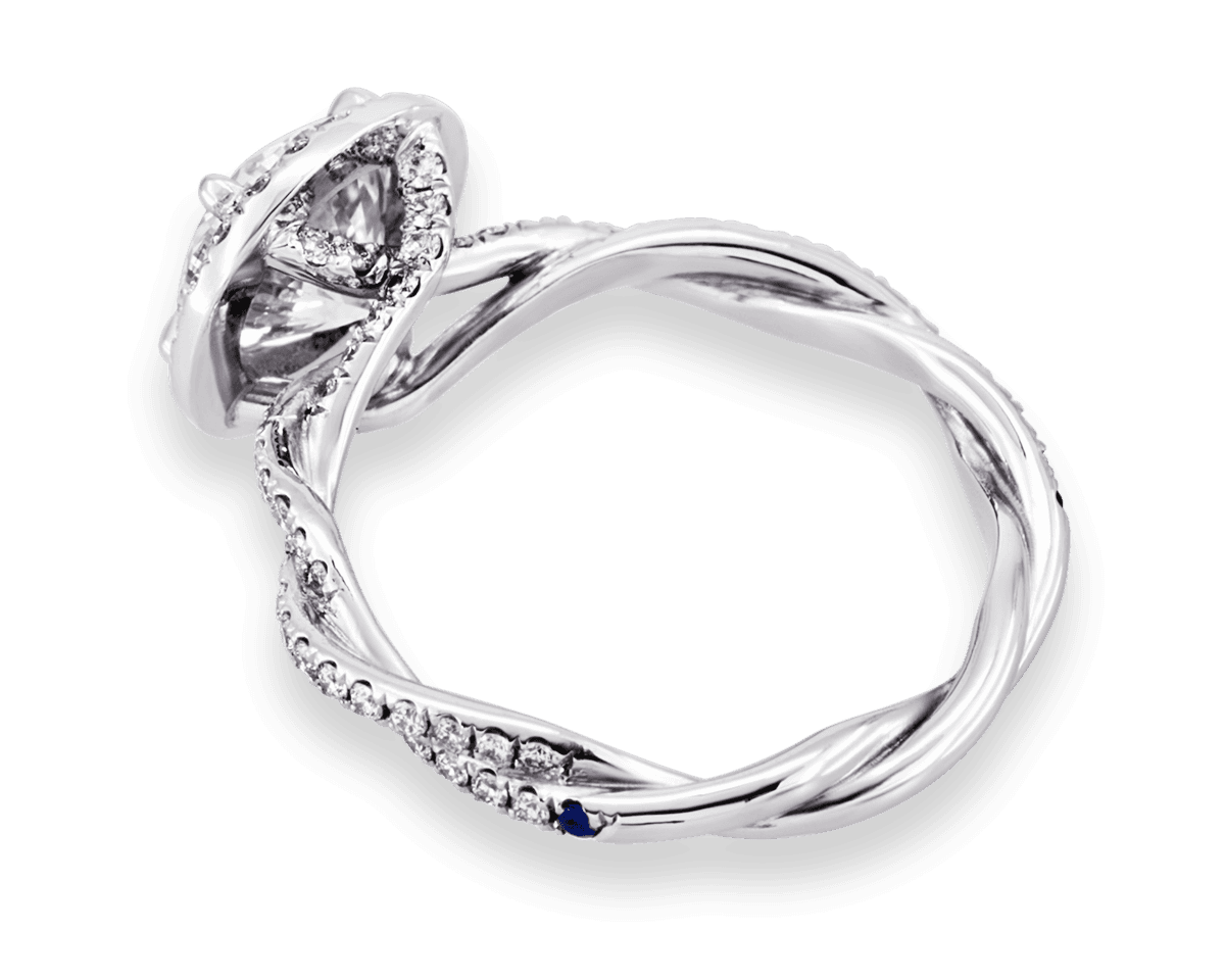 Twisted Band Halo Solitaire