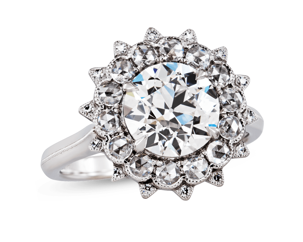 Vintage Sun-Star Rose Cut Halo