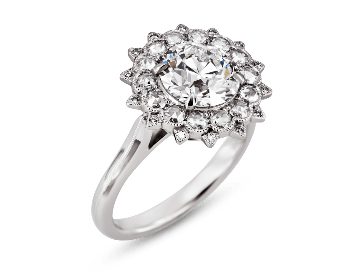 Vintage Sun-Star Rose Cut Halo