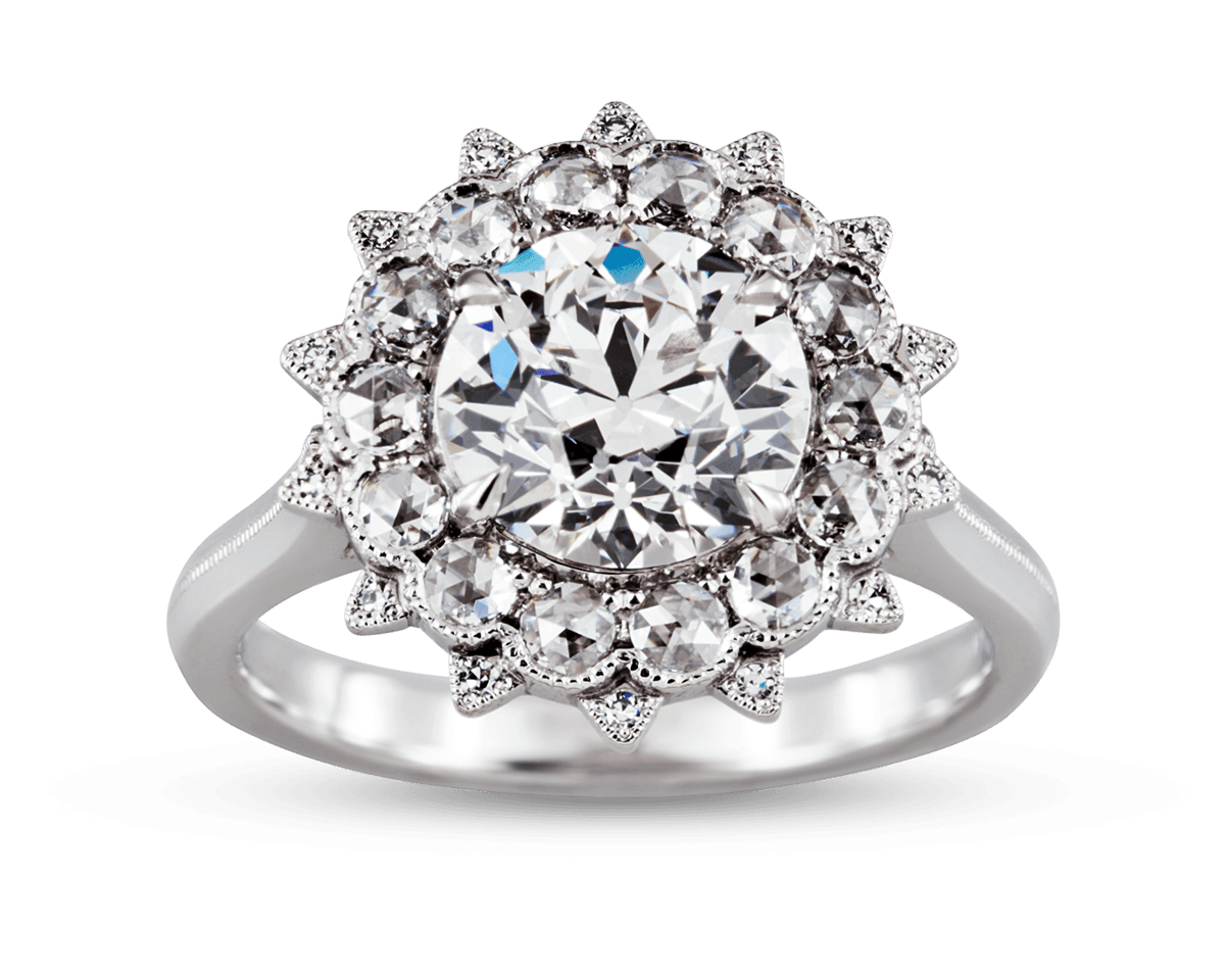 Vintage Sun-Star Rose Cut Halo