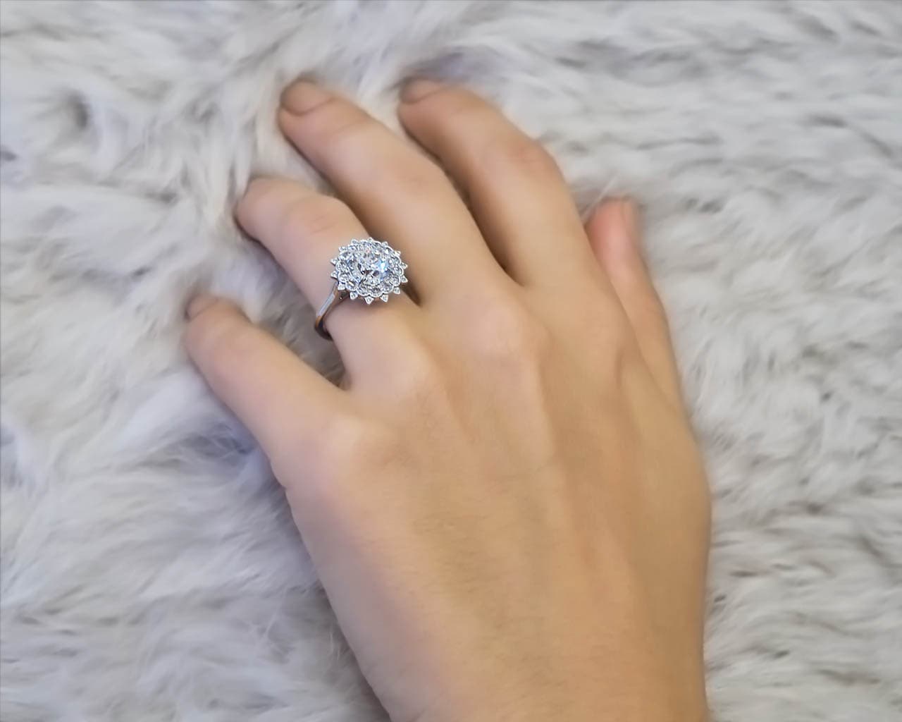 Vintage Sun-Star Rose Cut Halo