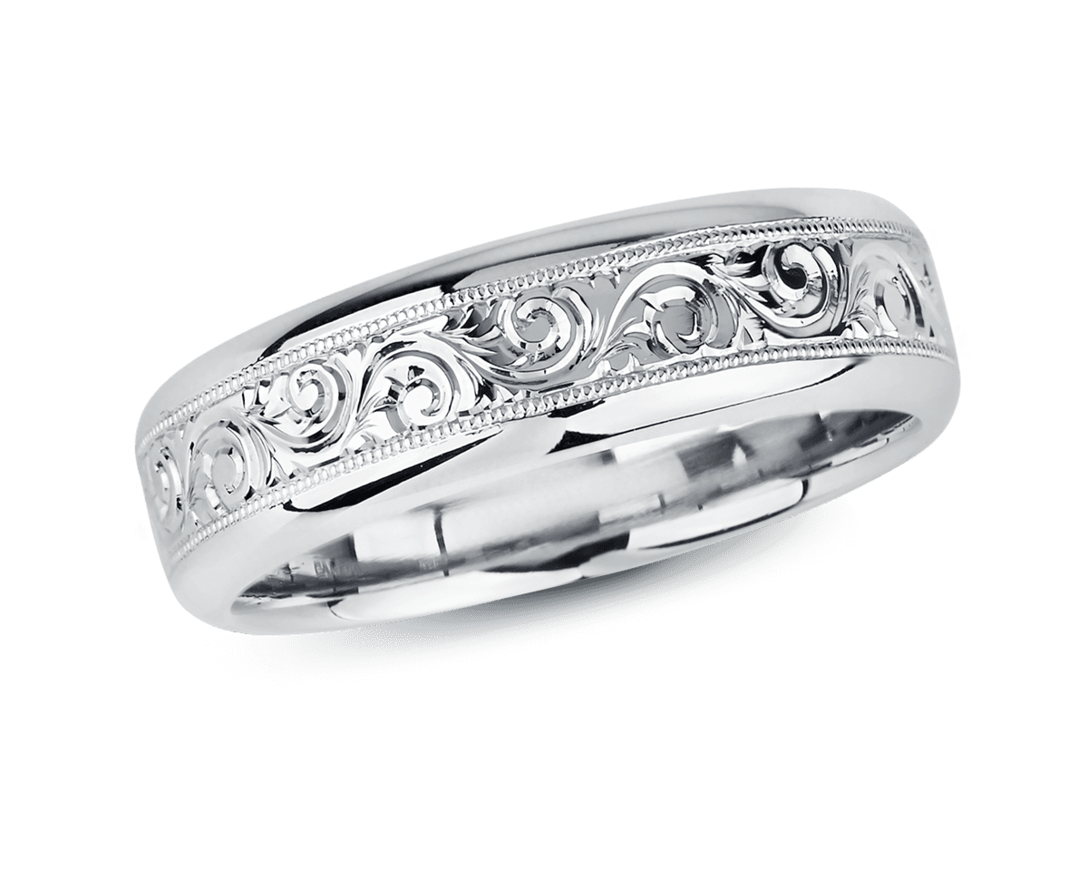 Men's Hand-Engraved Band in 6mm
