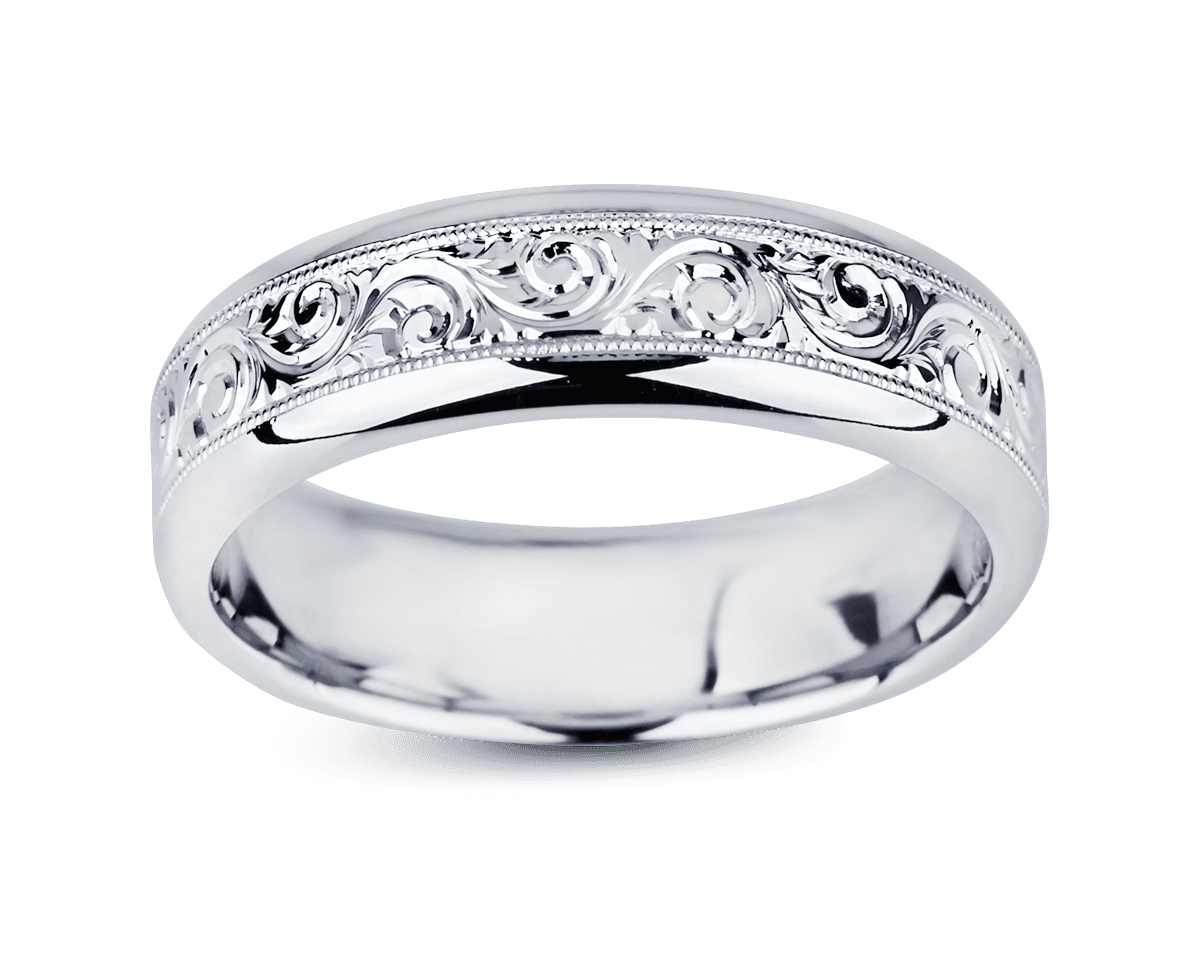 Men's Hand-Engraved Band in 6mm