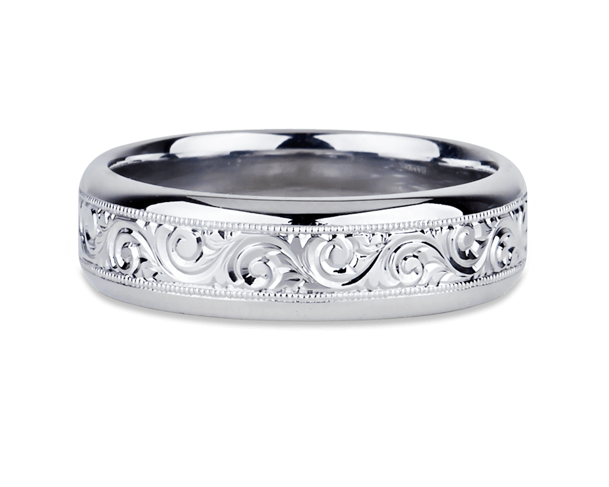 Men's Hand-Engraved Band in 6mm