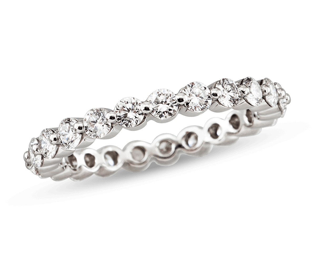 Round Single Shared Prong Eternity Band