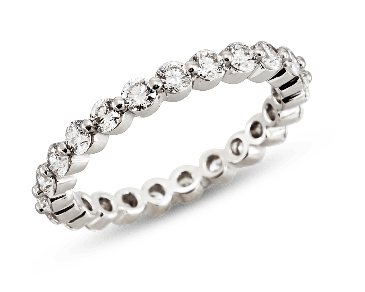 Round Single Shared Prong Eternity Band