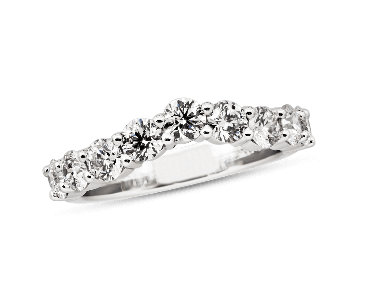 Round Shared Prong Band with Flush Fit