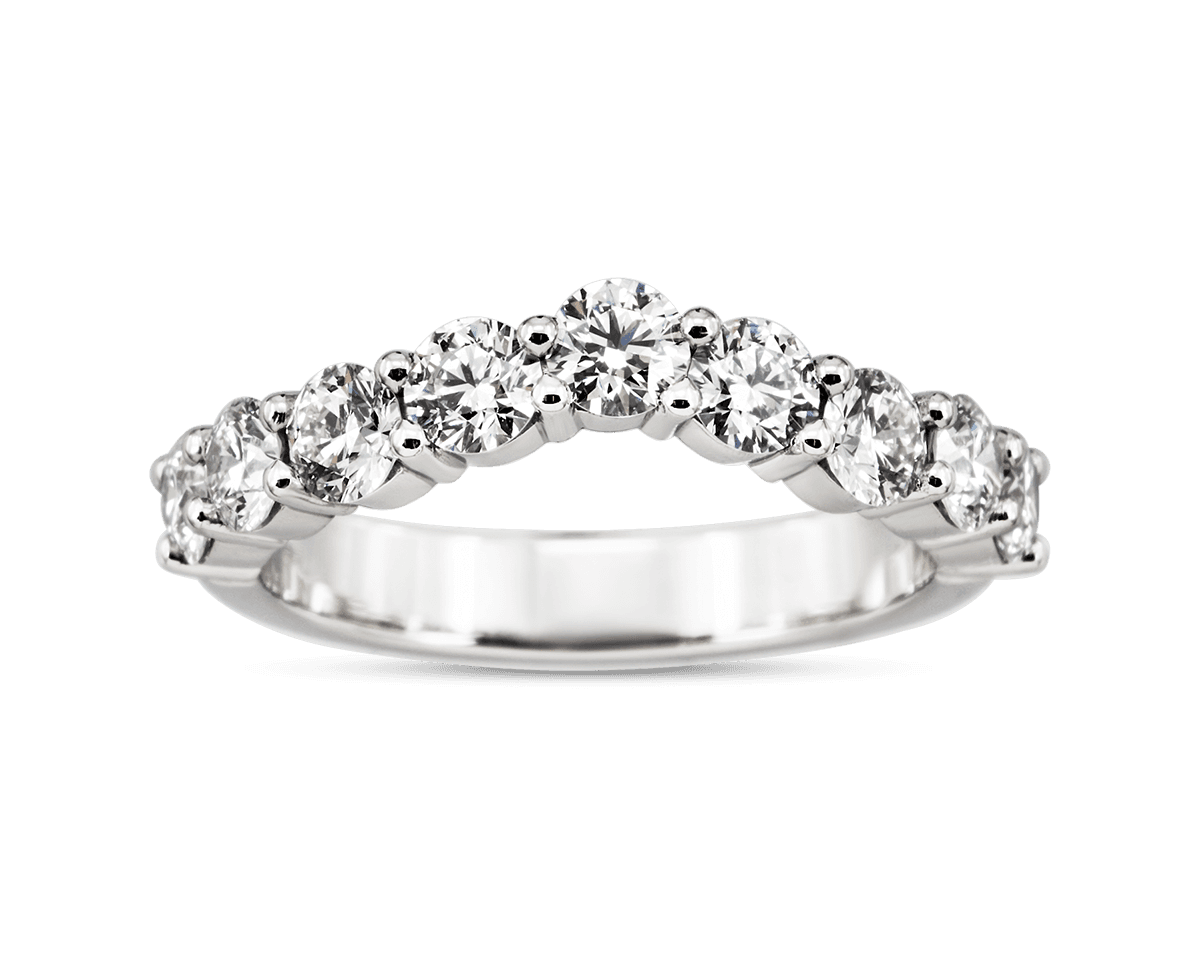Round Shared Prong Band with Flush Fit