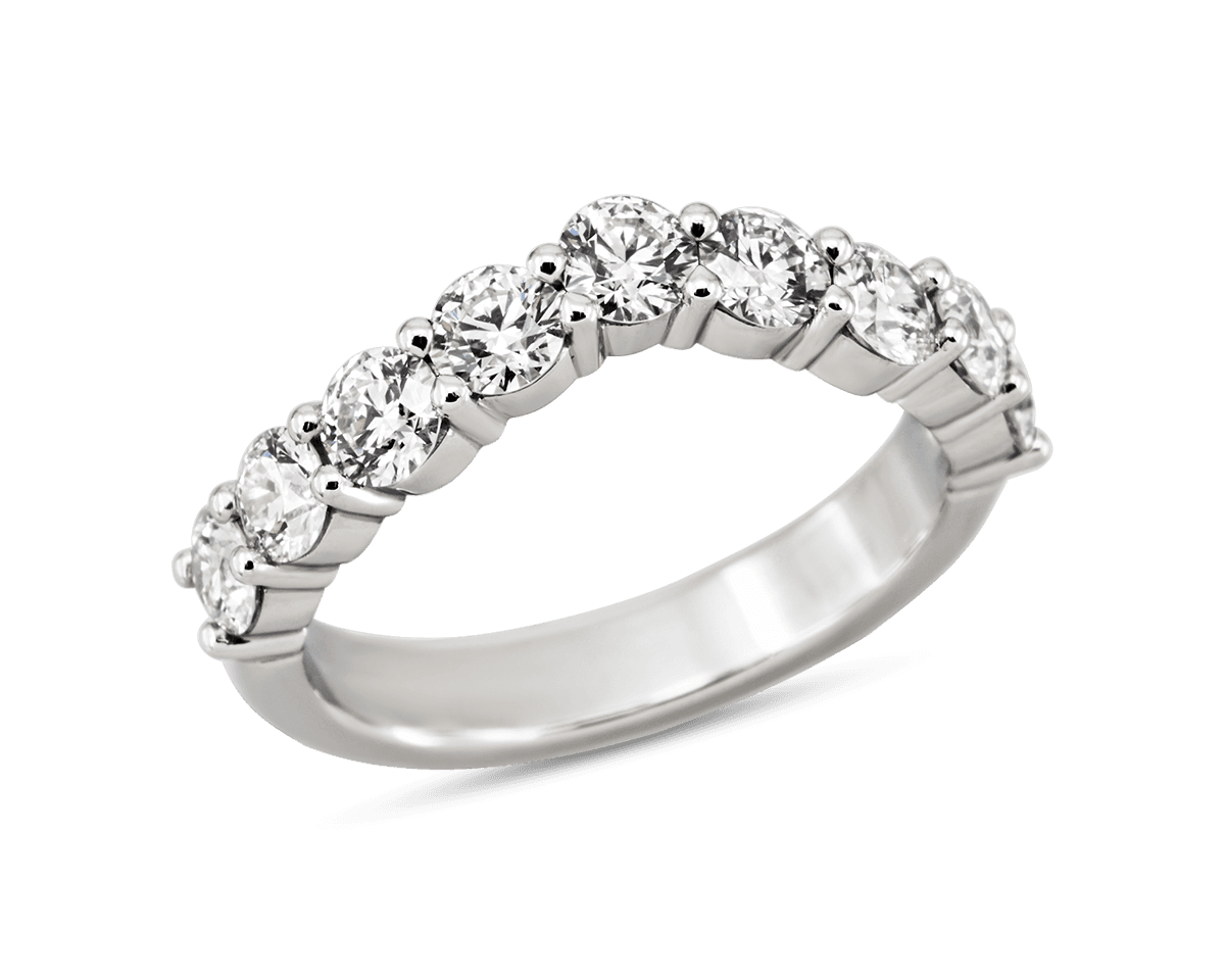 Round Shared Prong Band with Flush Fit