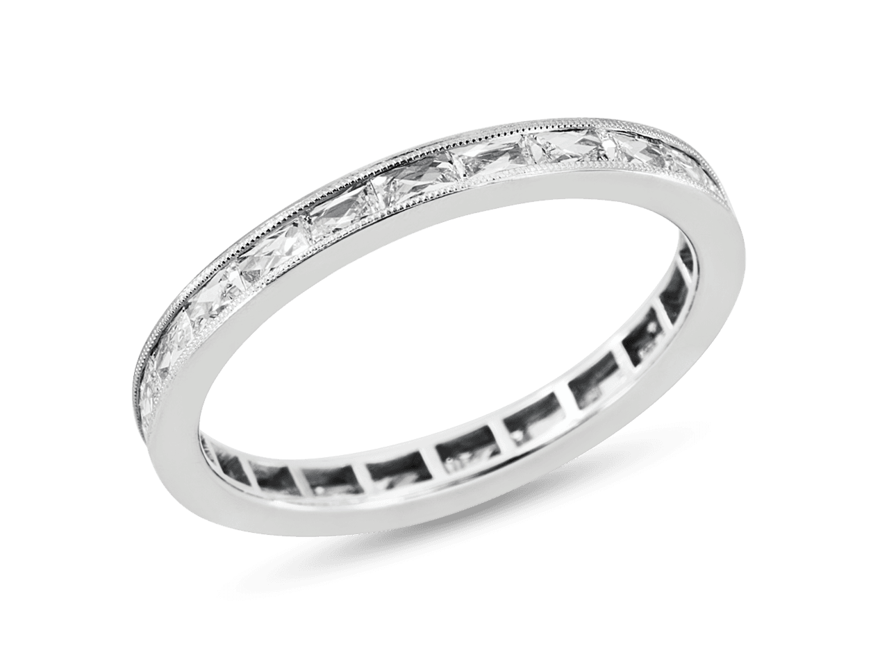 Elongated French Cut Eternity Band