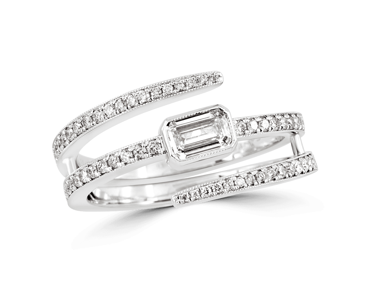 Pave Set Coiled Diamond Band