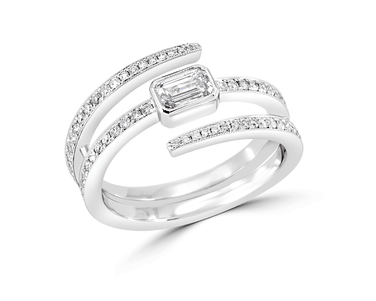 Pave Set Coiled Diamond Band