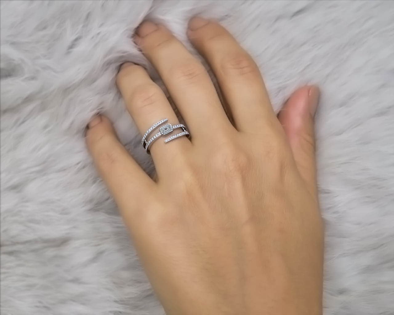 Pave Set Coiled Diamond Band
