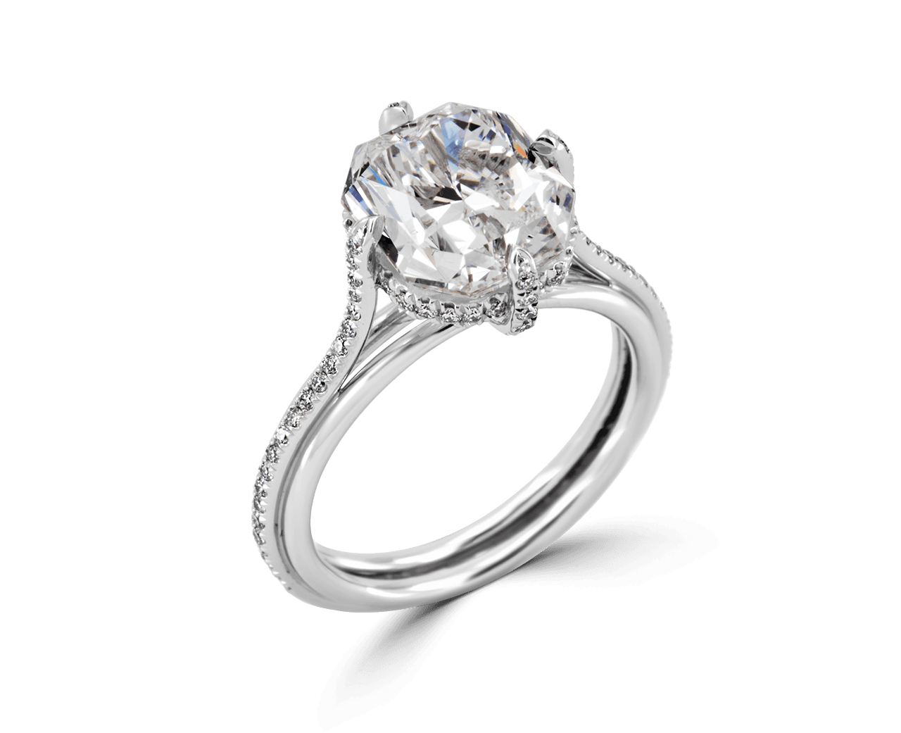 Radiant Solitaire with Tri-Wire Pave Band