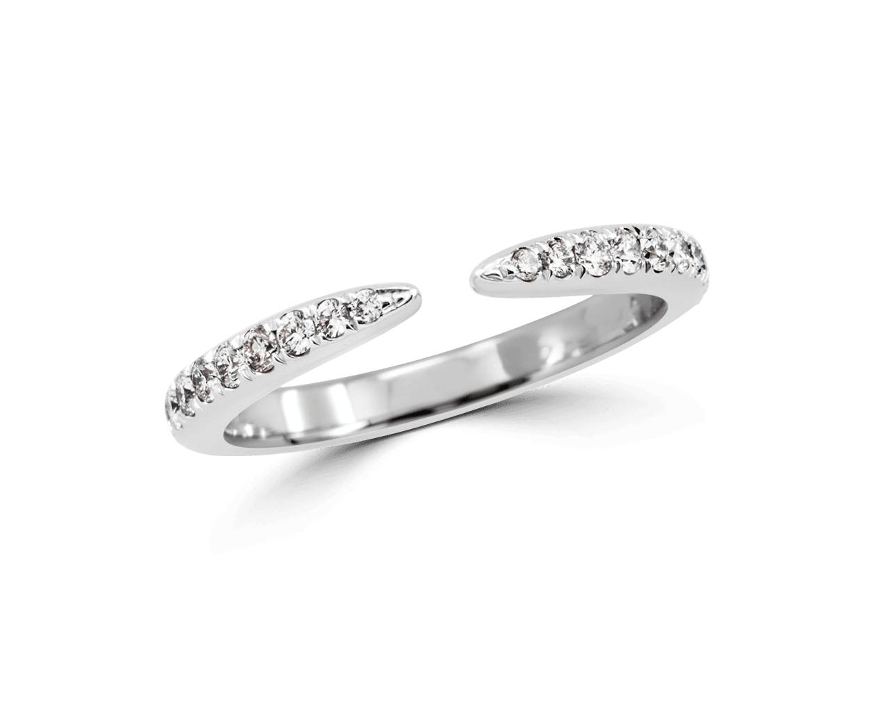 Pave Set Crescent Shaped Band