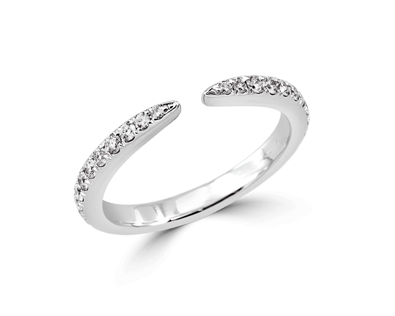 Pave Set Crescent Shaped Band