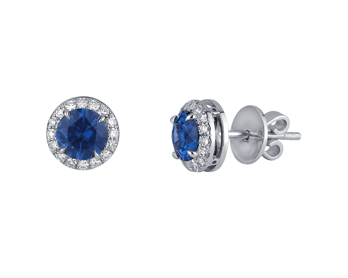 Sapphire Halo Studs