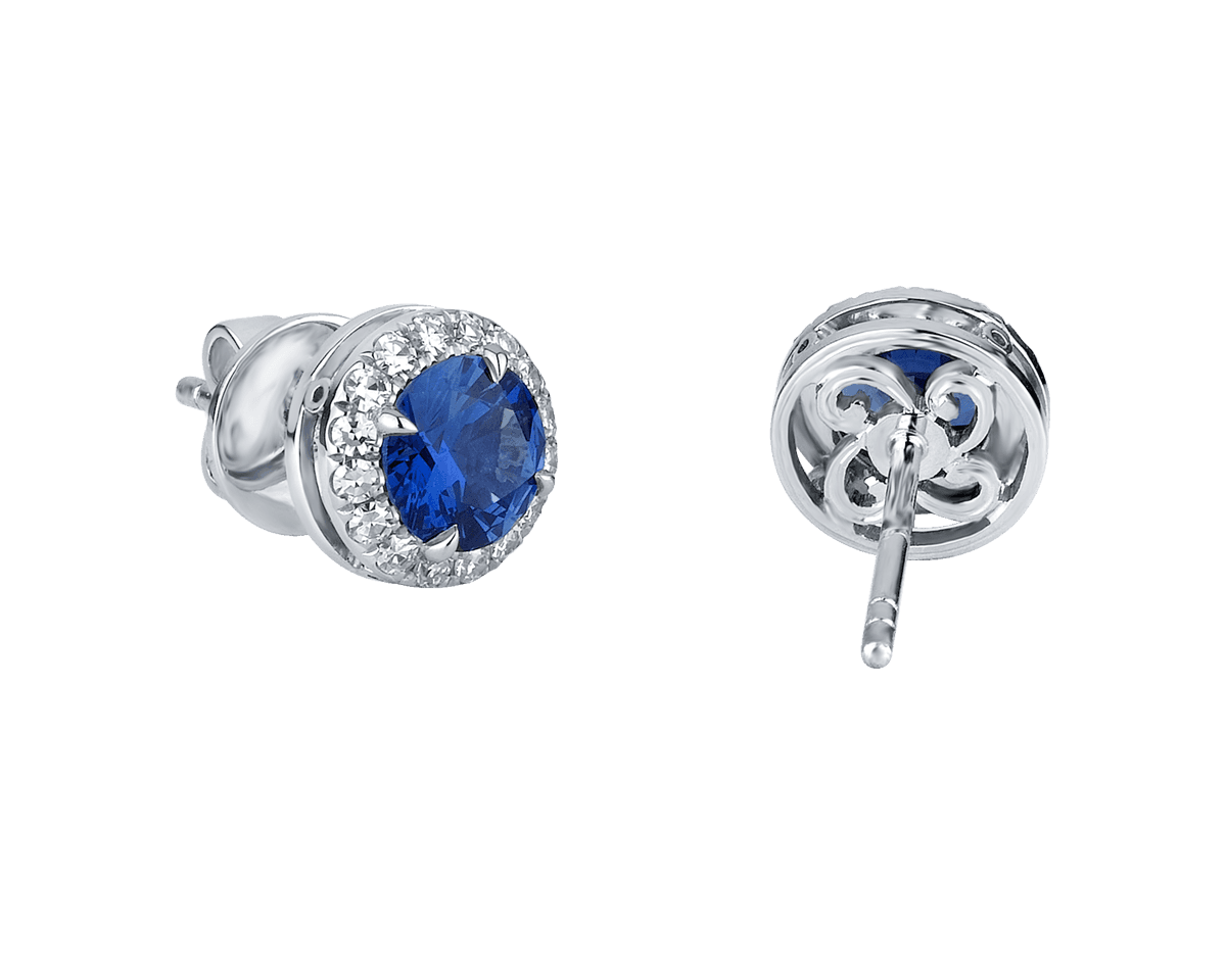 Sapphire Halo Studs