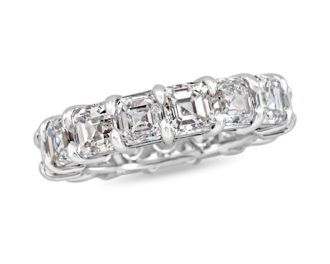 Asscher Cut Shared Prong Eternity Band