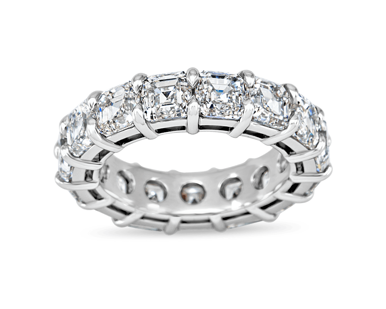 Asscher Cut Shared Prong Eternity Band