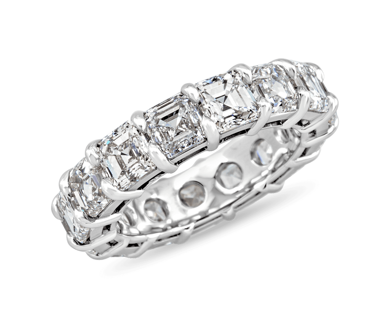 Asscher Cut Shared Prong Eternity Band