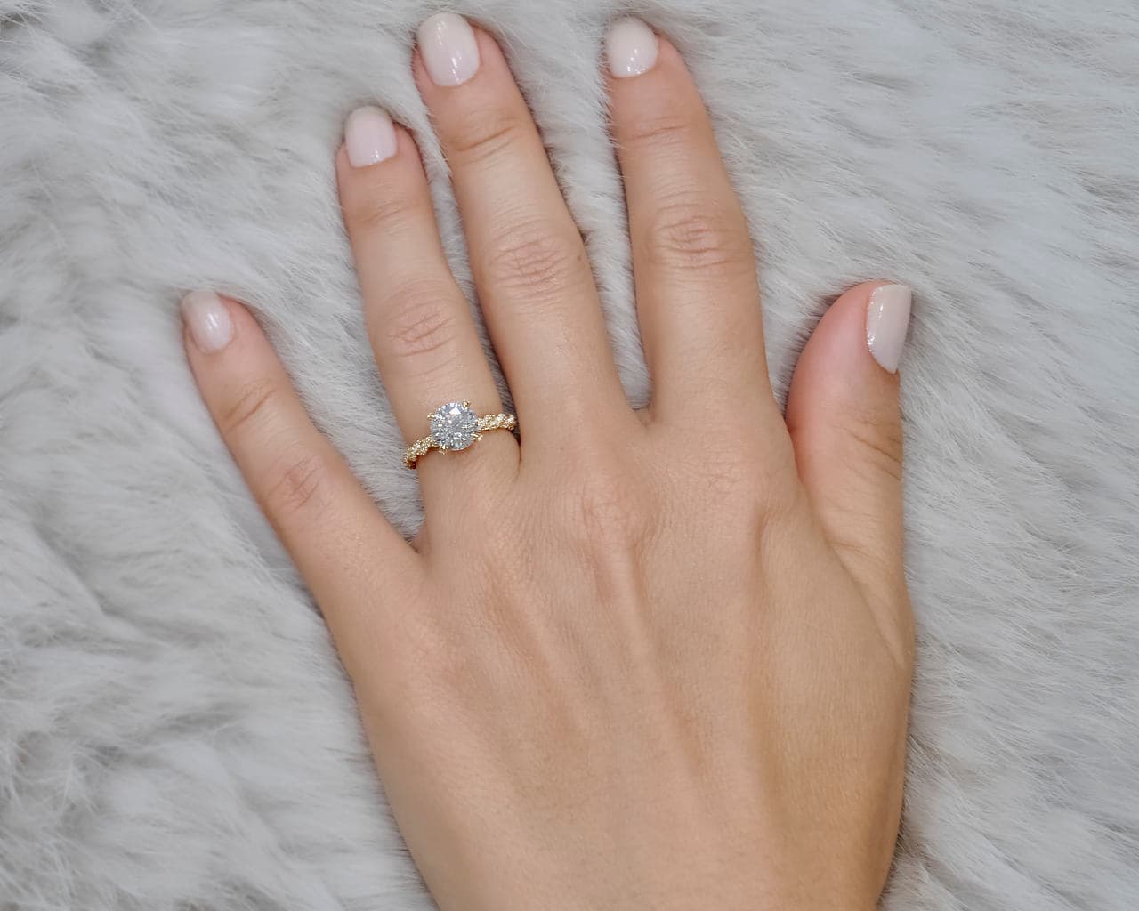 Braided Pave Solitaire with Open Profile