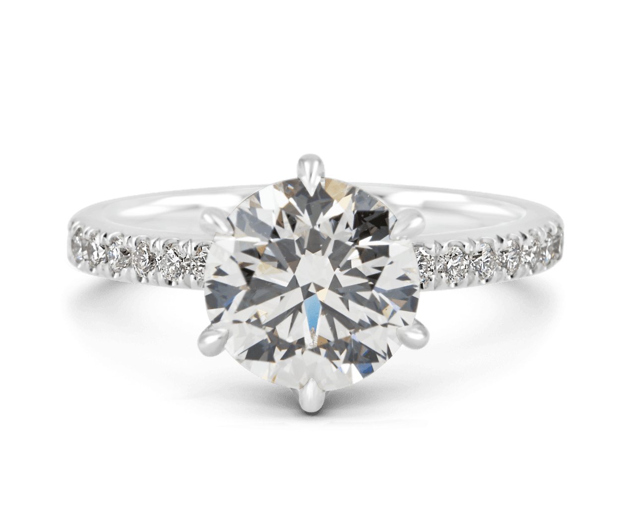 The Grace Six Prong Pave Solitaire