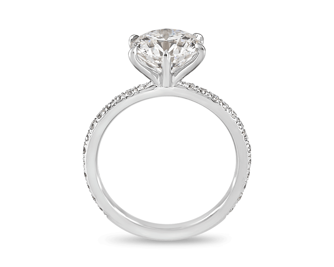 The Grace Six Prong Pave Solitaire