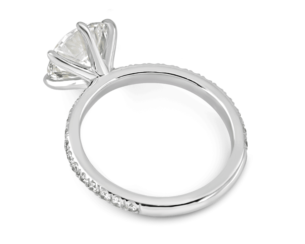 The Grace Six Prong Pave Solitaire