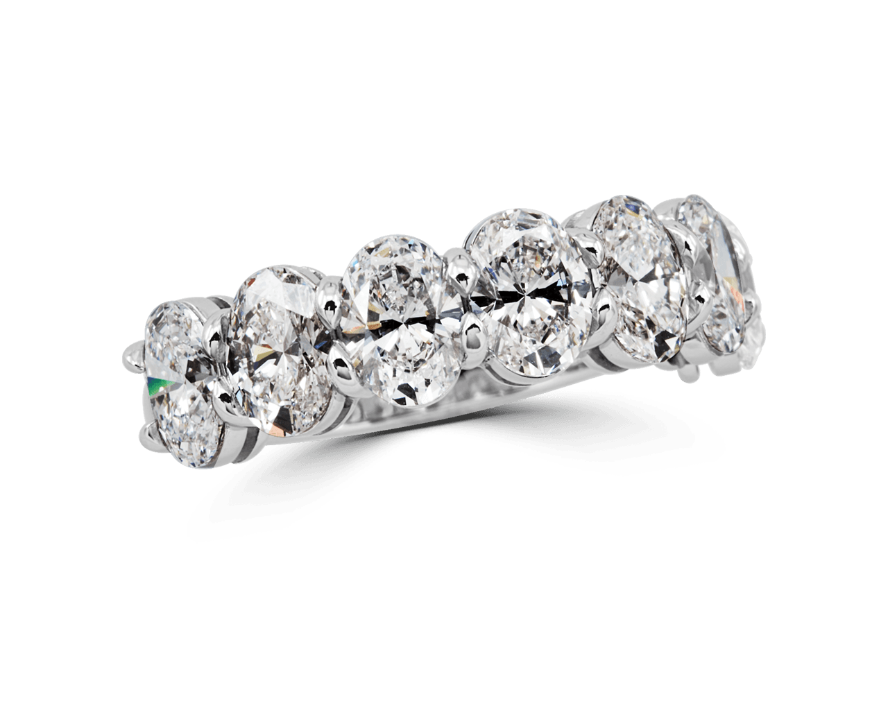 Oval Shaped Shared Prong Diamond Band