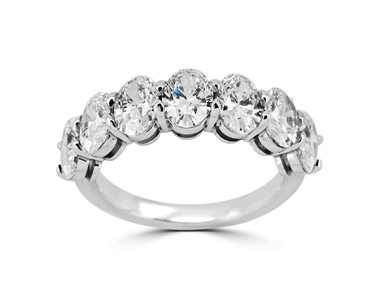 Oval Shaped Shared Prong Diamond Band