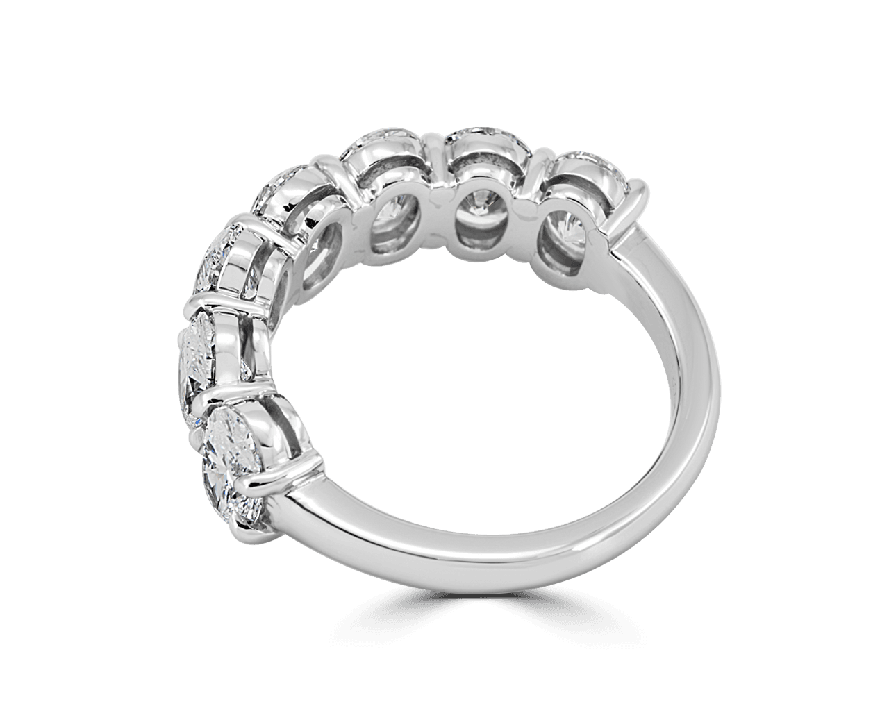 Oval Shaped Shared Prong Diamond Band