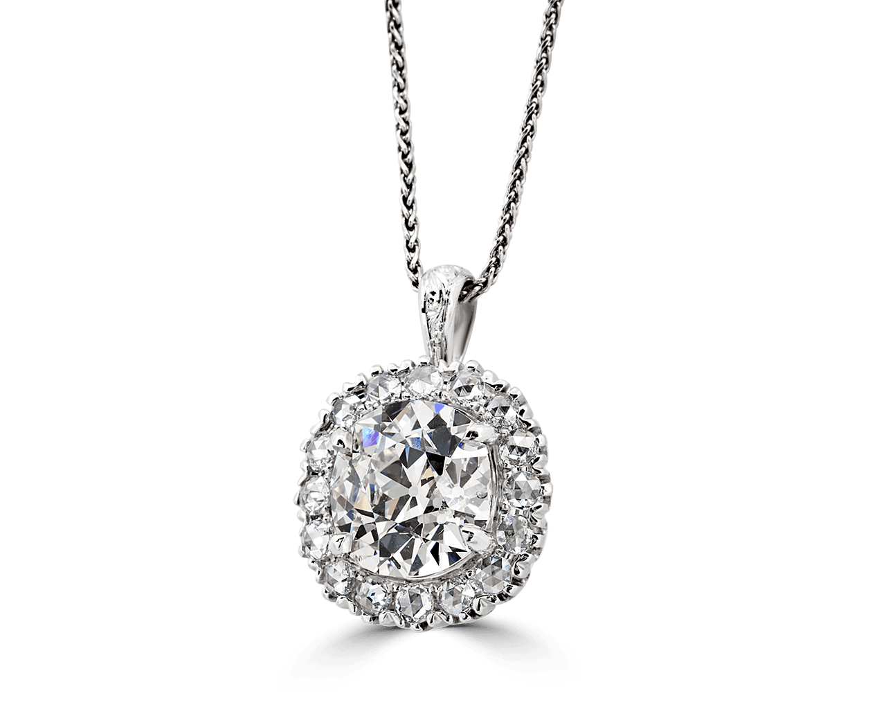 Vintage Rose Cut Cluster Pendant