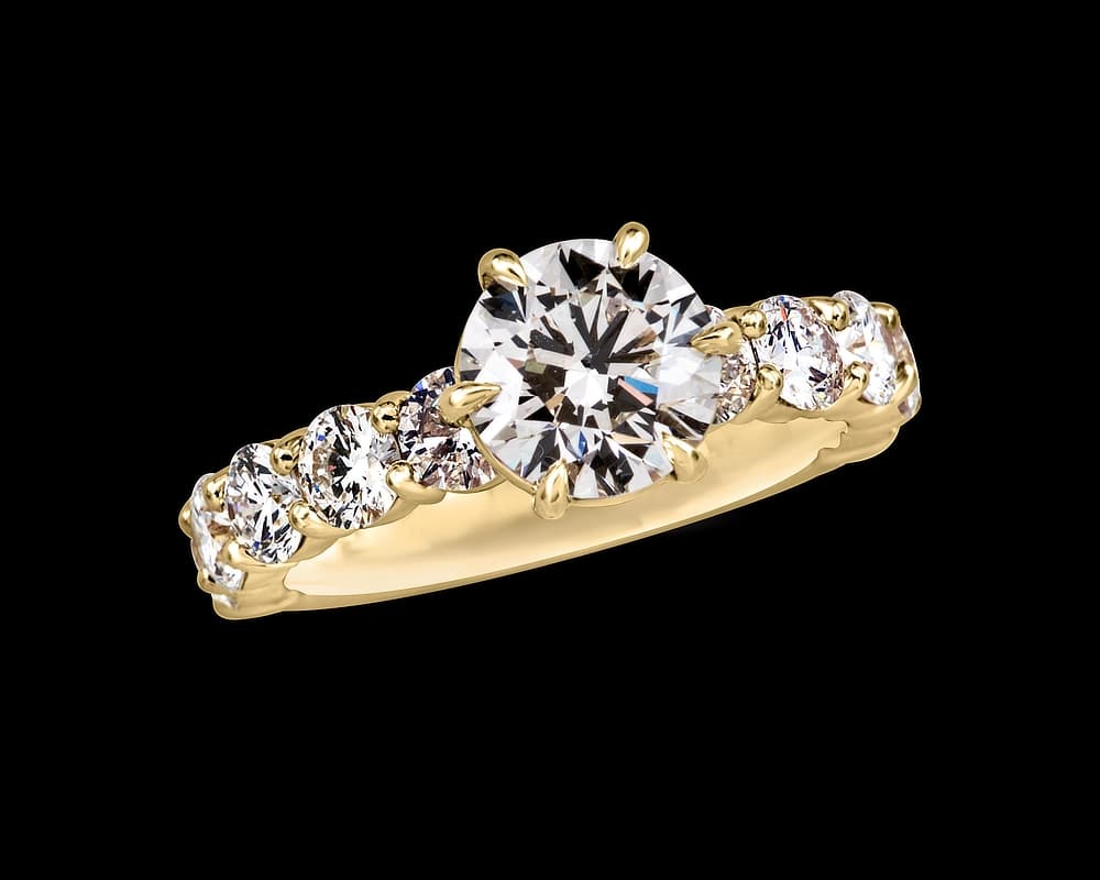 Round Shared Prong Solitaire