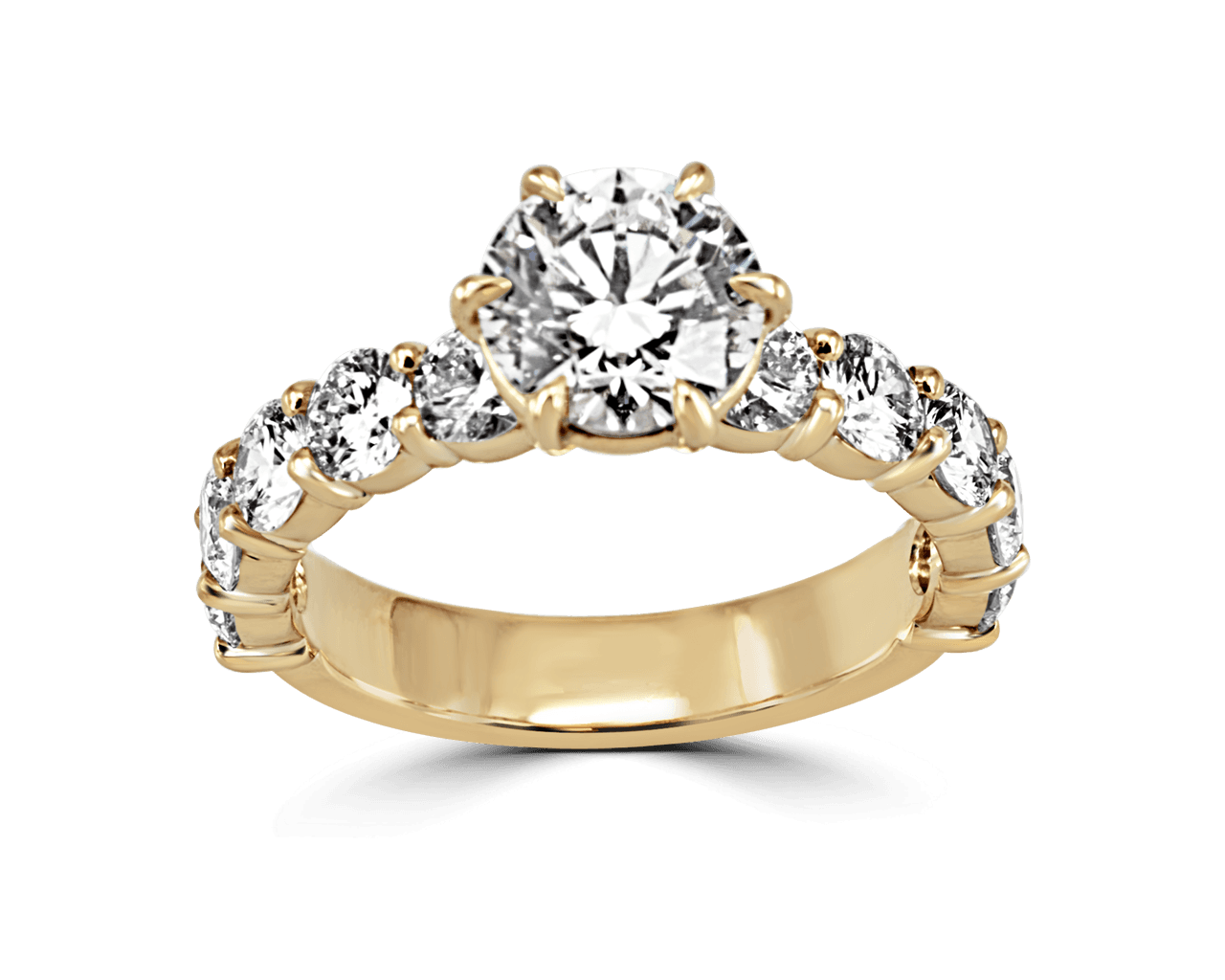 Round Shared Prong Solitaire