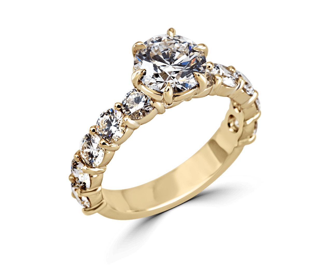 Round Shared Prong Solitaire